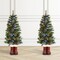 Set of 2 4.5ft Christmas Santa Boots Porch Tree With LED Lights, 9 function w/Foot Pedal